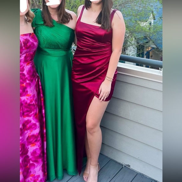 Callie High Slit Satin Formal Dress - Picture 5 of 11